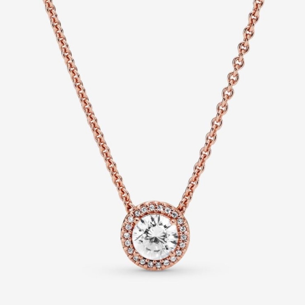 Pandora Round Sparkle Halo Necklace